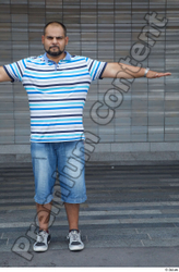 Whole Body Man T poses White Casual Chubby Standing Bearded Street photo references